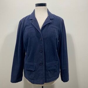 American Eagle Outfitters Blue Blazer Women's Size L Cotton Career Academia